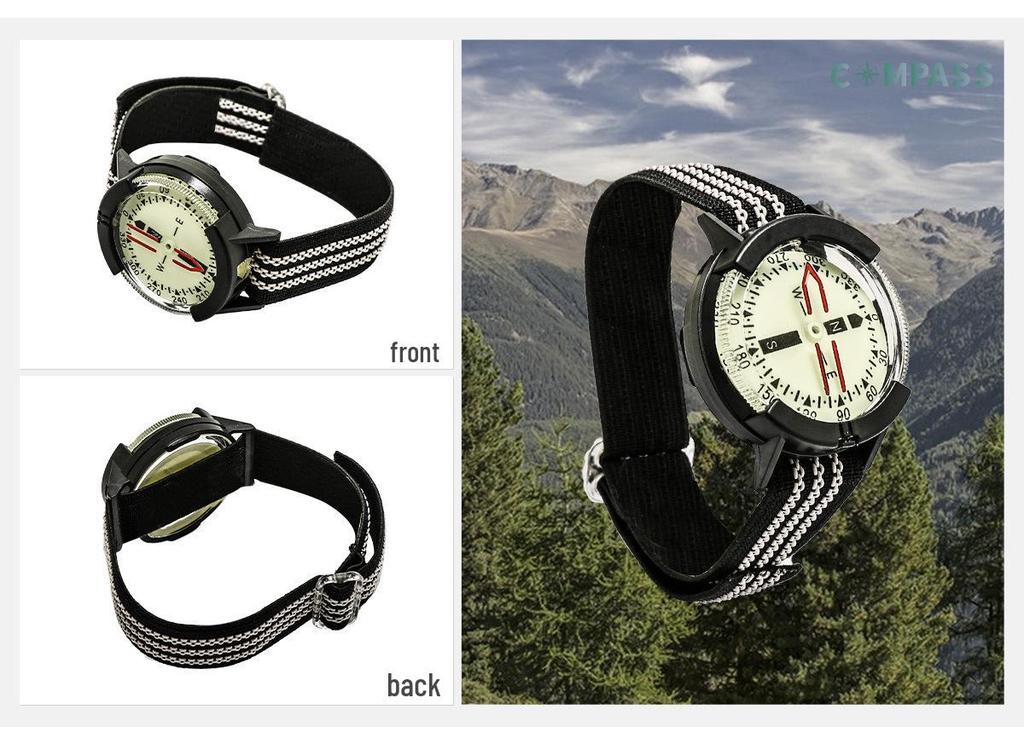 Outdoor Diving Wristwatch with Luminous Compass and Strong Magnetic Features