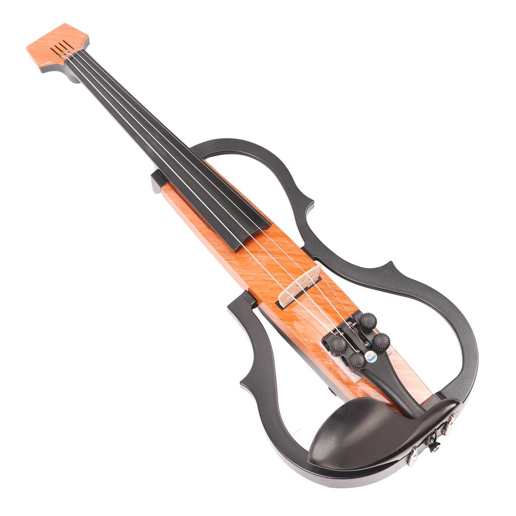 Silent Electric Violin 4 4 Floor Tile Pattern Carbon Fiber Maple Wood Quiet Violin Set for Practice