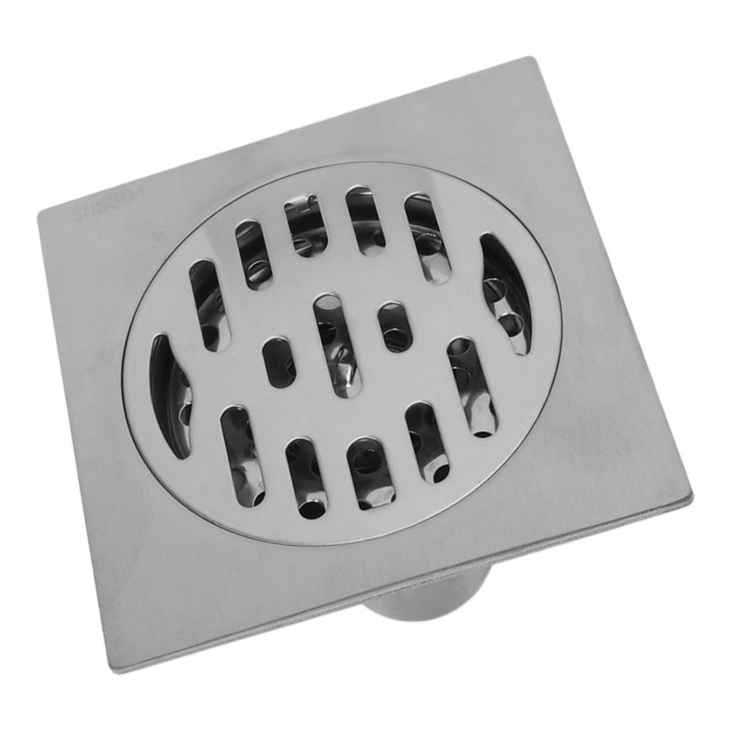 Square Shower Drain Kit 4.3in Stainless Steel Anti Clogging Odor Free Floor Drain for 50mm 75mm