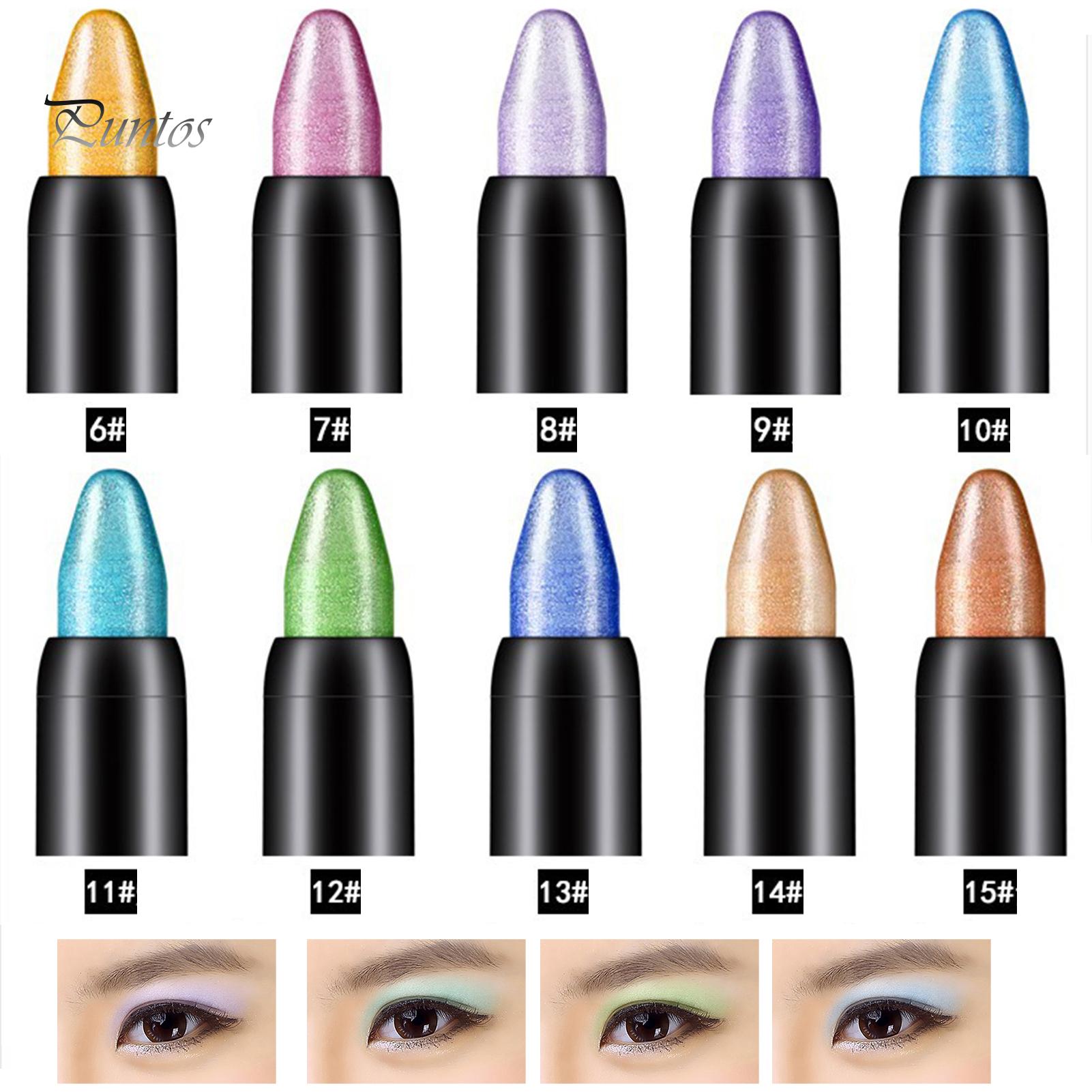 

Puntos Long Women Highlighter Eyeshadow Pencil Cosmetic Glitter Lasting Eyeliner Pen