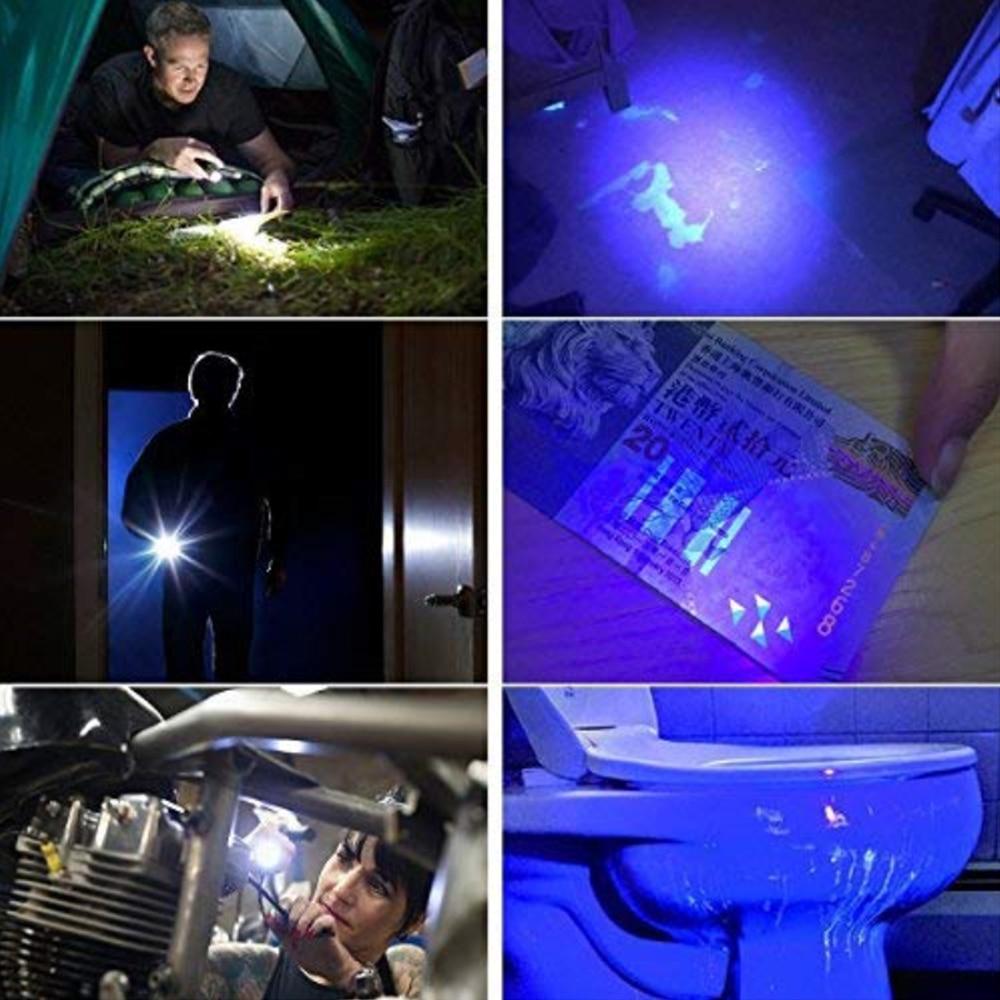 2 in 1 UV Flashlight Multifunction 395nm Ultra Violet/White Light Detector Torch