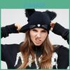 Stylish Cat Ears Women Hat Knitted Acrylic Warm Winter Beanie Caps For Ultimate Warmth