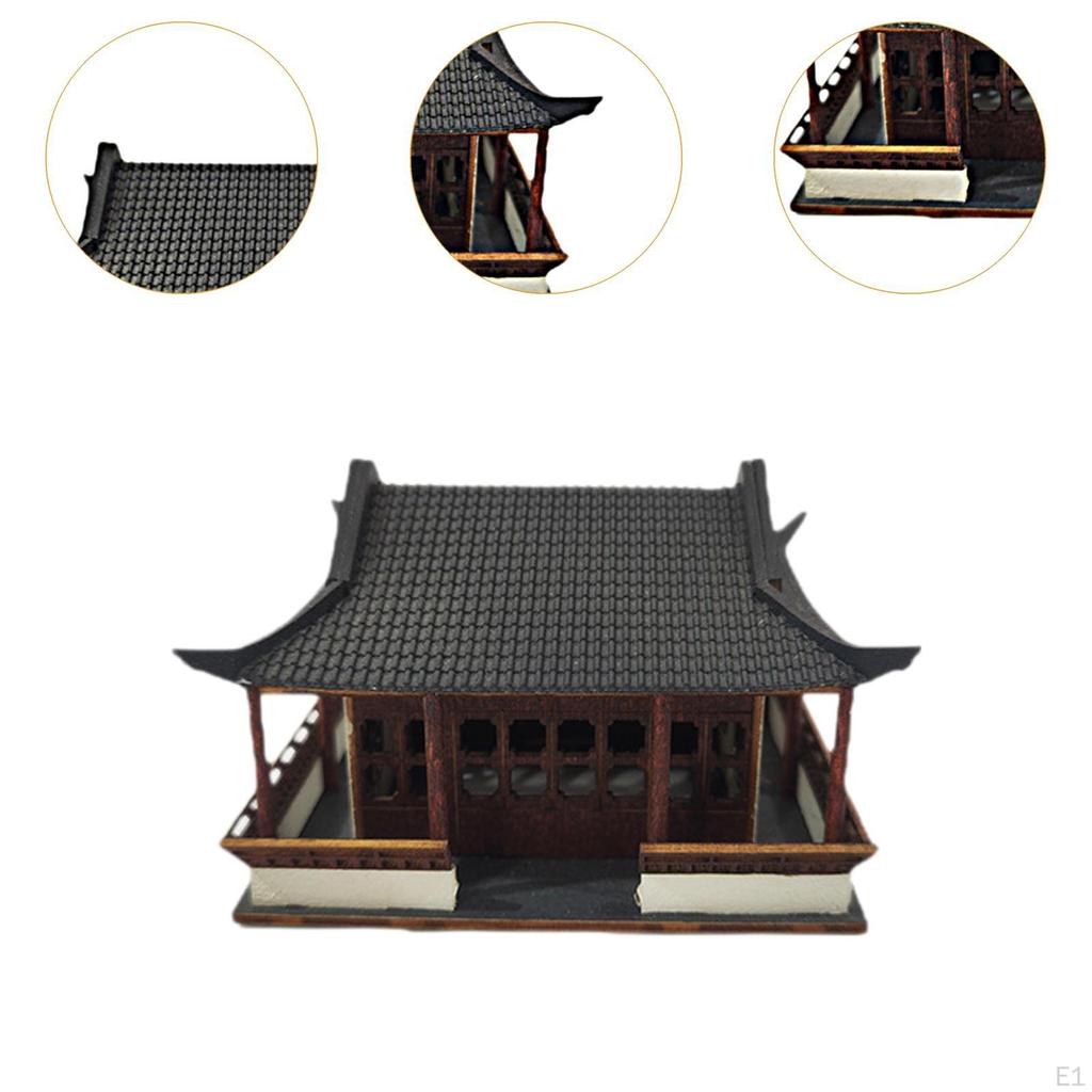 Architecture Statue Chinese Artwork for Home Decor Collection Crafts Tabletop Ornament Figurine