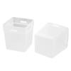 2 Pcs Desktop Storage Box Frosted White Stackable and Stitchable Combination Socks Underwear Desktop Small Items