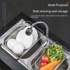 1pc Adjustable Stainless Steel Sink Colander - Multifunctional Vegetable and Fruit Washing Basket with Drain Rack Strainer