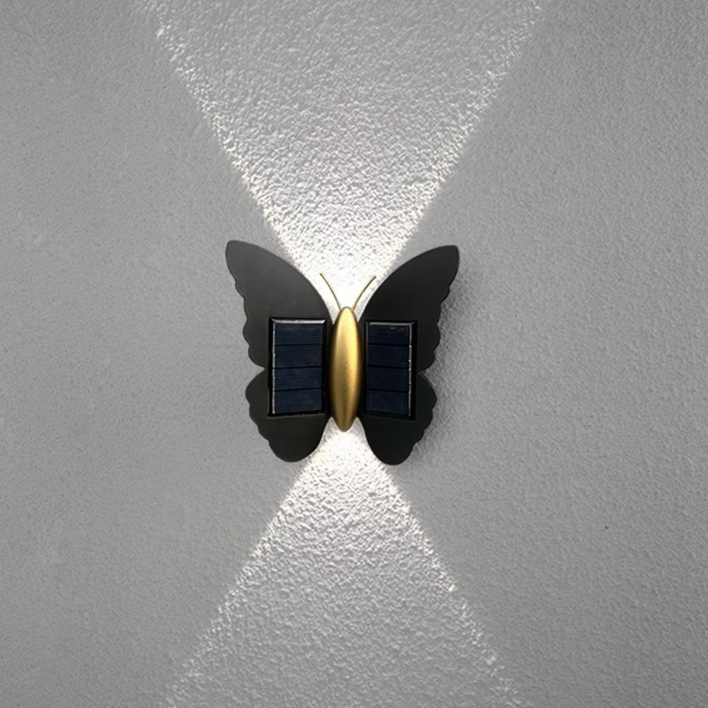 Butterfly Shaped Solar Wall Light Outdoor Wall Lantern Motion Sensor Outside Yard Lamp Auto On/Off LED Induction Lamp for Fence