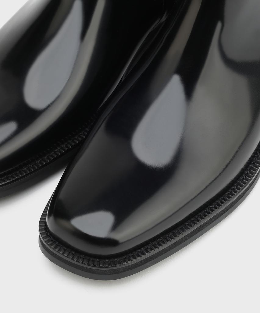 Firenze Atelier [Vibram] Minimal Semi-Square Zip-Up Boots 7430-Z [Box Black]