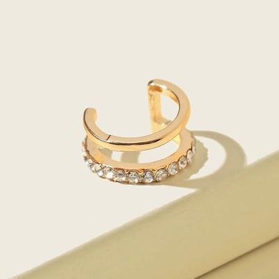 Fashion Exquisite Crystal Rhinestone Stone Hoop Ear Cuff Womens Earring for Fine Female Left Earrings Party Jewelry Set