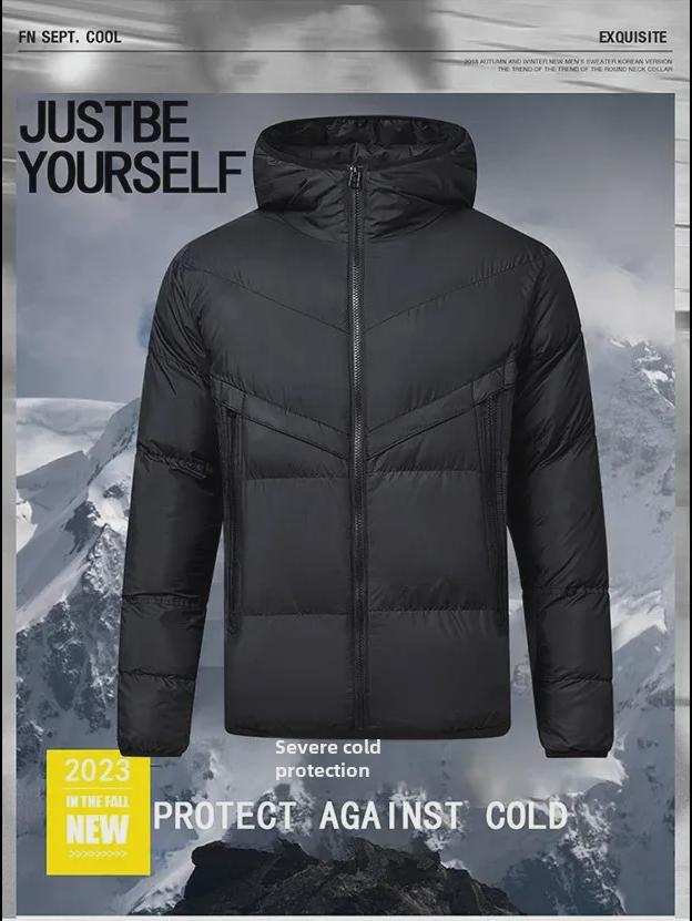 Men's Trendy Hooded Winter Cotton Jacket - Large Size