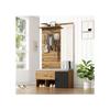 Ensemble vestiaire en imitation bois de 190 cm de haut (avec miroir), banc à chaussures (104 x 39 cm) (avec coussin)