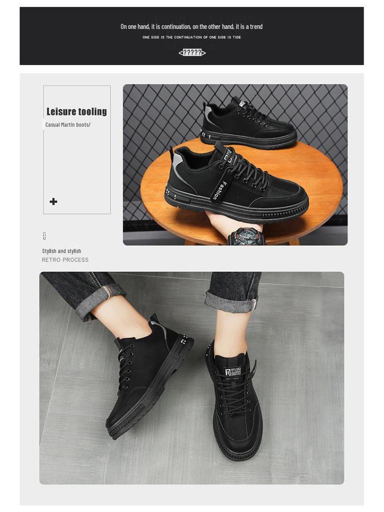 Men's Spring Breathable Non-Slip Work Shoes - Trendy, All-Match Sports Dad Shoes for Construction