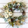 Harvest Wreath With Pumpkins Berries Vine Circle Halloween Thanksgiving Door Decor