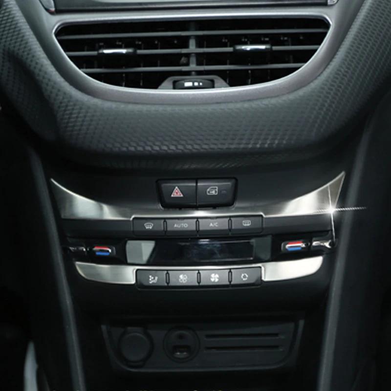2Pcs/Set Air Conditioning Switch Interior Sequins Sticker Control Panel Stickers for Peugeot 2008 208 2014 - 2018 accessories