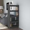 VidaXL Bookcase-Room Divider Grey 60x35x135 Cm Solid Pine