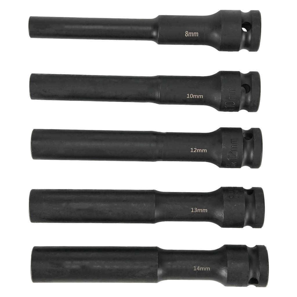 5pcs Wrench Hex Socket Head 1/2 Inch Drive Adapter Spanner Converter 8-14mm Square Hole Connector For Wrench Hand Tools
