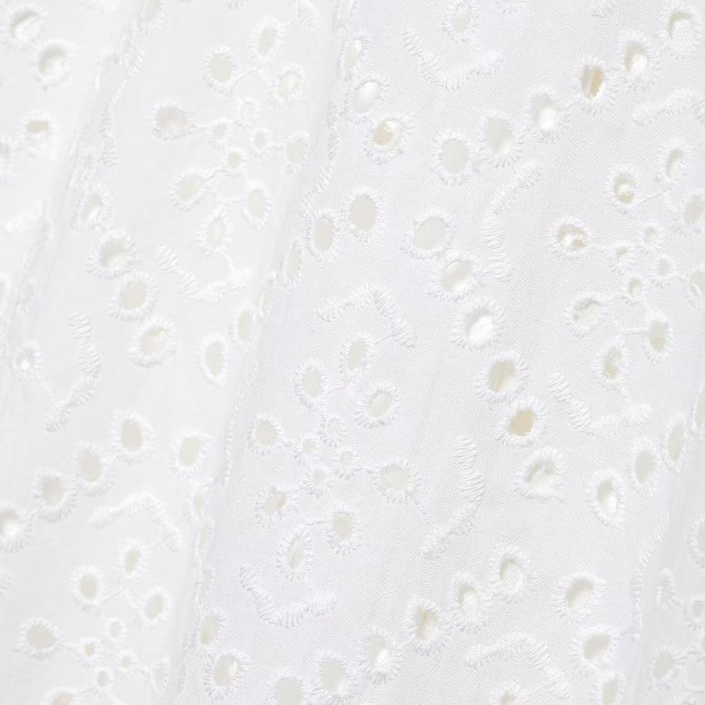 2025 Lato Damska Haftowana Ażurowa Koszula Casual z Klapami - Styl Europejski i Amerykański