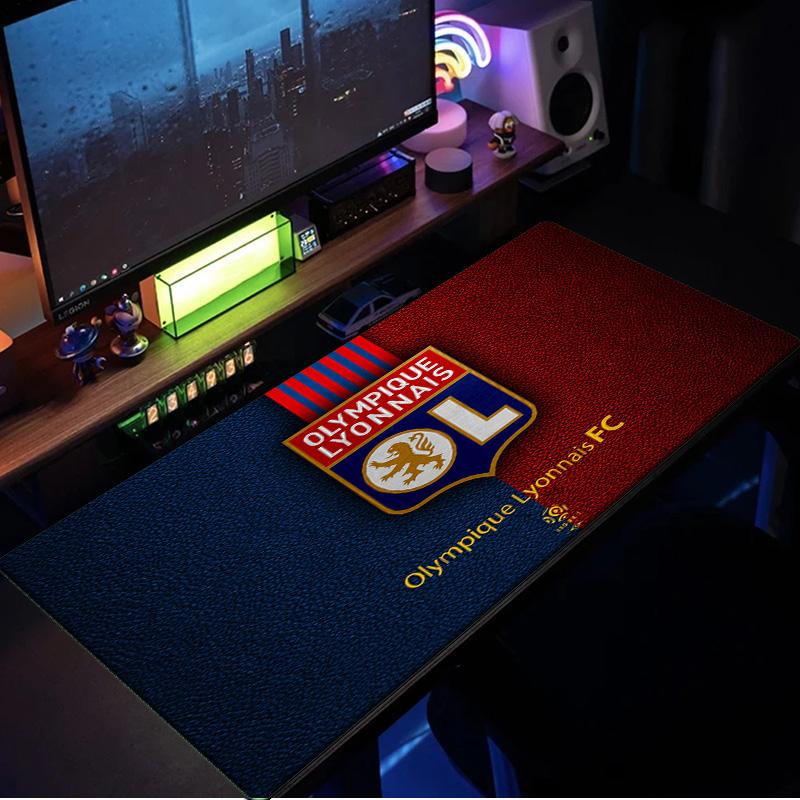 Olympique Lyonnais Football Crest mouse pad, rubber base, esports desk mat, mouse pad for gamers and office use, gaming desk , easy to clean mat