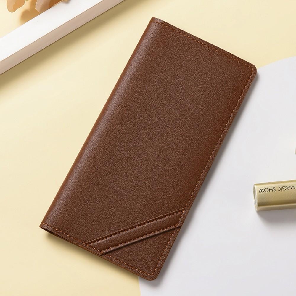Porte-cartes universel à fentes multiples Couleur unie Cuir PU Étui pour cartes de visite Pochette d'identité Hommes Femmes