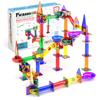 PicassoTiles Marble Run Magnetic Tiles Race Track Toy STEM Building Learning Educational Magnetic Kids Brain Development Kit for Boys and Girls Ages