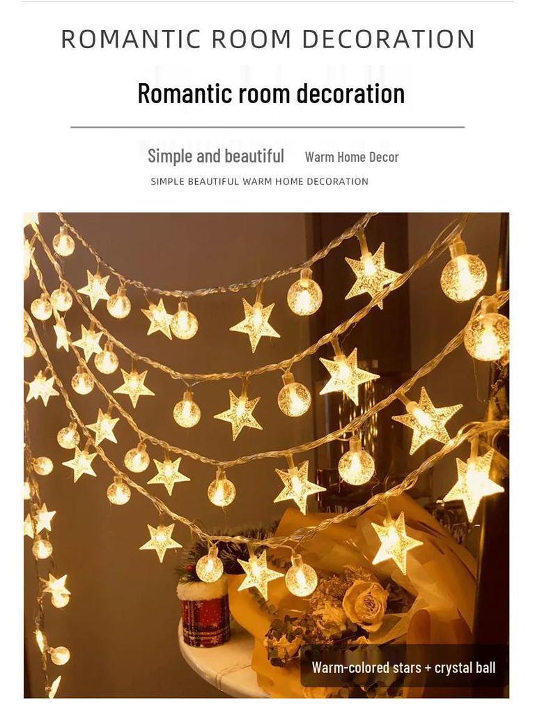 Solar LED Outdoor Camping Lantern String – Waterproof Fairy Lights for Tent, Balcony, and Tree Decoration