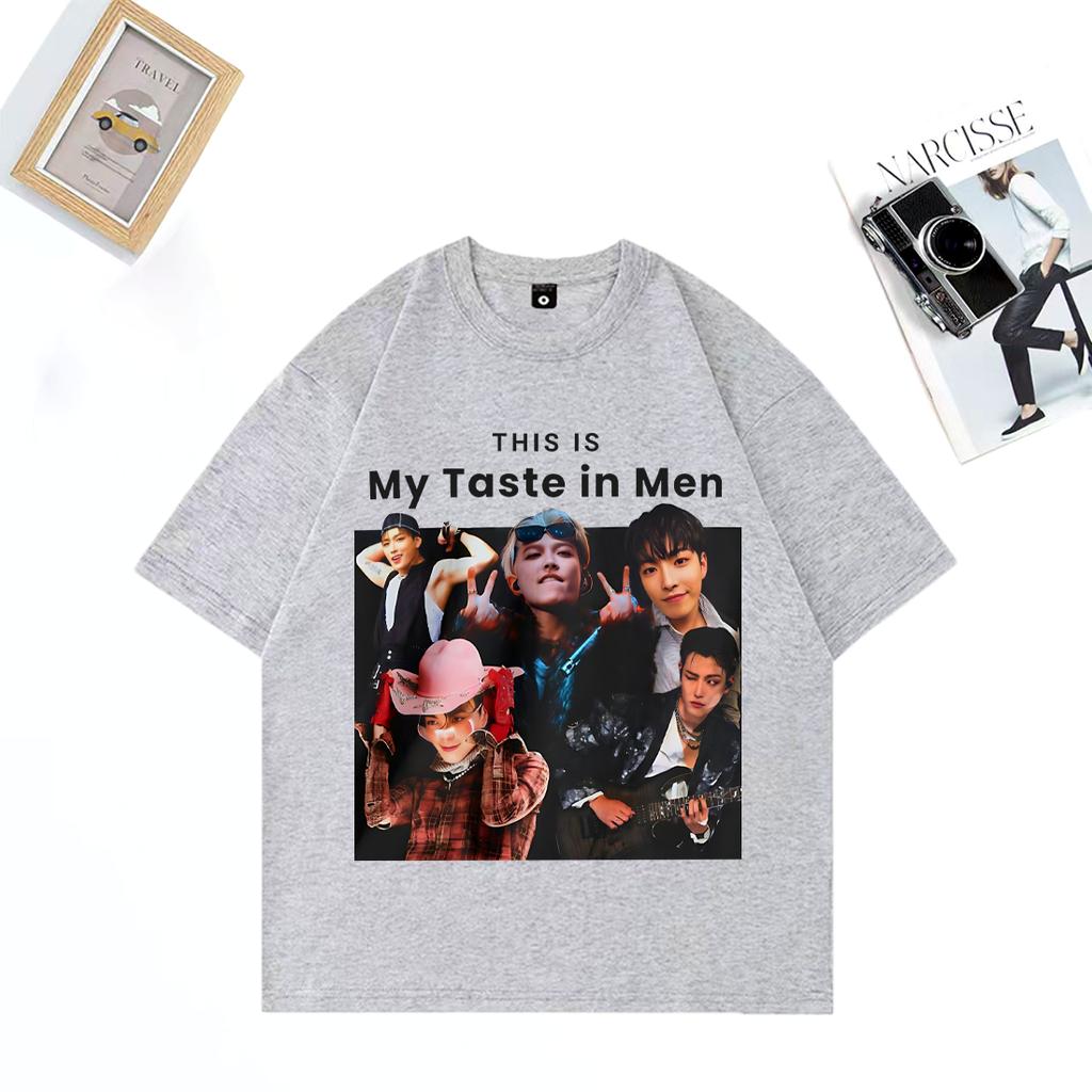 Ateez Hongjoong My Taste Cool Graphics T Shirt Men Women's Fashion Tops Cotton Hip Hop Short Sleeve Summer Unisex T-shirt