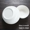 White Ceramic Edge Protection Bowls: 4.5/5/6 Inch Rice, Soup, and Congee Bowls for Household or Commercial Use