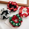 Scrunchies For Women 4-Pieces Christmas Theme Comfortable Hair Ties Ropes Scrunchies For Traveling Holiday Home Spa Bathroom
