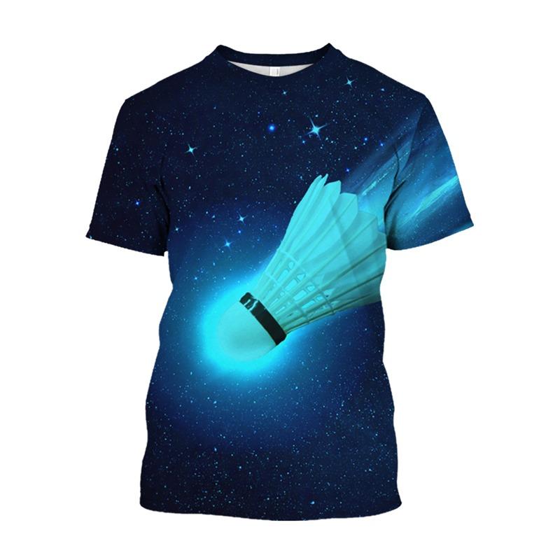 T-shirt Imprimé 3D Hot Blood Badminton Vêtements de Sport Loisir Streetwear T-shirt Oversize Manches Courtes Pulls Haut