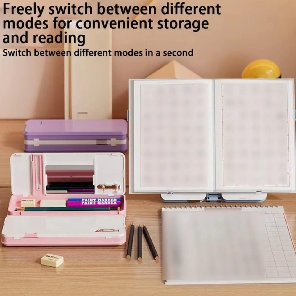Adjustable Pencil Box Reading Stand Large Capacity Pencil Case  Stationery Organizing