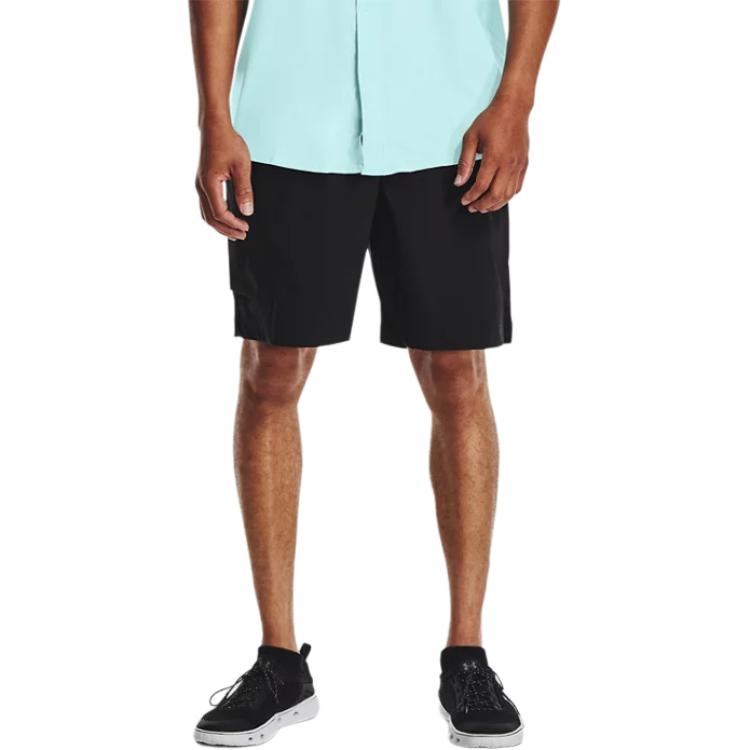 Under Armour Solid Color Large Pocket Sports Casual Breathable Shorts Men Bottoms Black 1361298-001