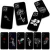 For Apple iPhone 16 15 14 Plus 13 12 Mini 17 Pro Max + ProMax 16E Air 15+ Phone Cover Case Black White Rose Flower Casing