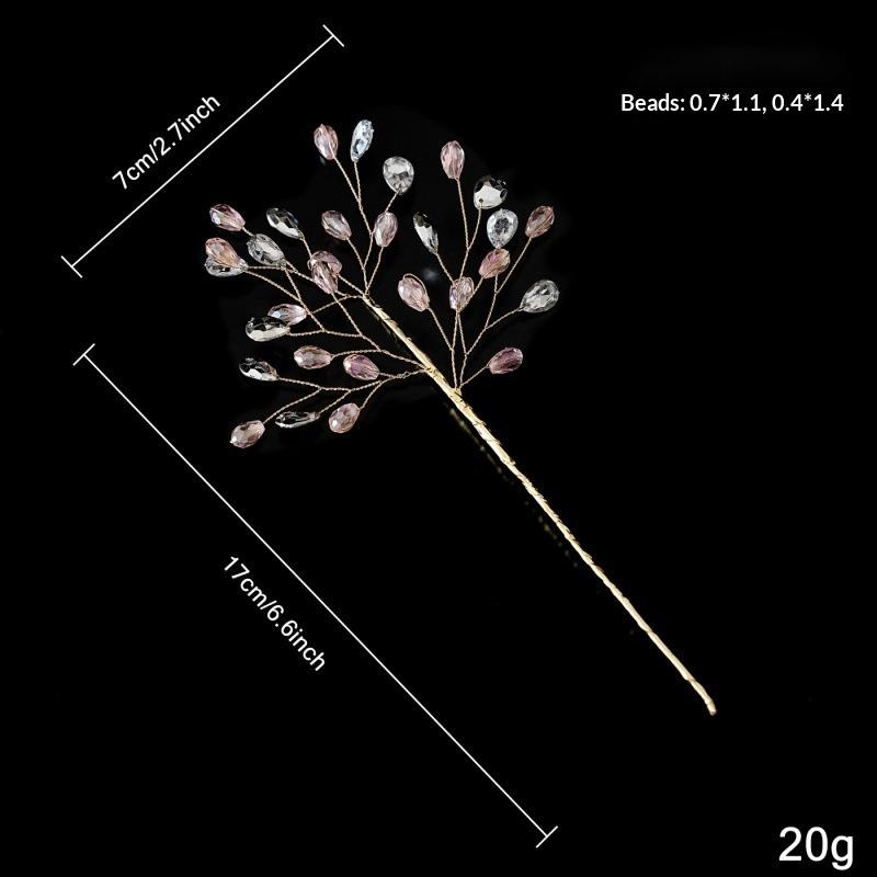 Transparent Bead Crystal Tree Branches Shape Glitter Finish Christmas Tree Ornament Sparkling Effect Lifelike Style