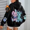 Men's Personalized Hooded Jacket Loose Cartoon Rabbit Print Sweater