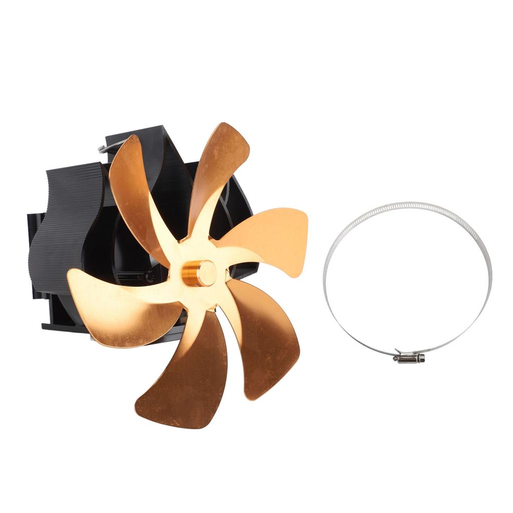 Wood Stove Fan Heat Powered 6 Blades Hanging Stove Fan Silent Flue Pipe Hanging Fireplace Fan Eco