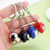 Motorcycle Helmet Keychain Pendant Metal 3D Mini Helmet Keyring Movable Shield Design Personalized Motorcycle Keychain for Men Women