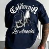 Unisex Kalifornienblitz Handabdruck T-Shirt 100% Baumwolle Weich Bequem Street Style Kurzarm Rundhalsausschnitt Lässiges T-Shirt