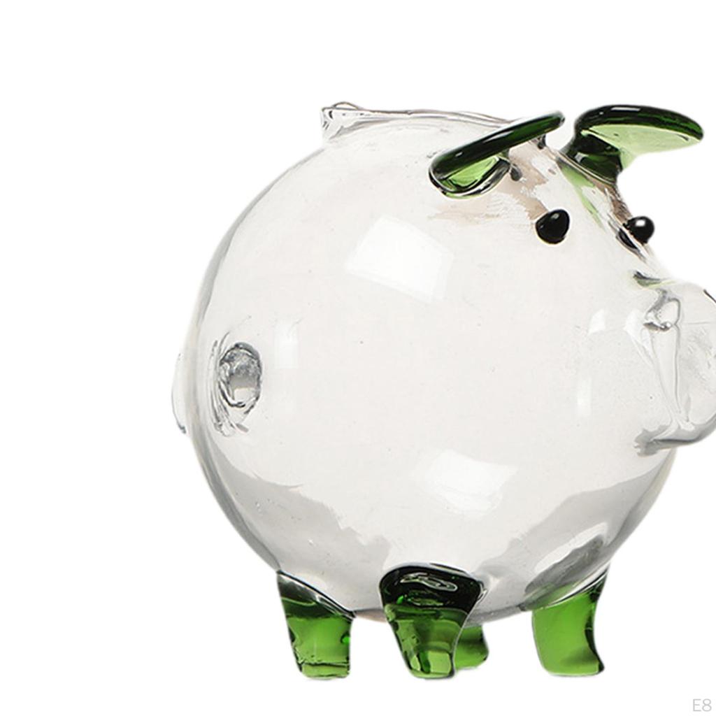 Piggy Creative Holder Clear Saving Pot Cute Animal Pig Money Bank Jar for Tabletop Home