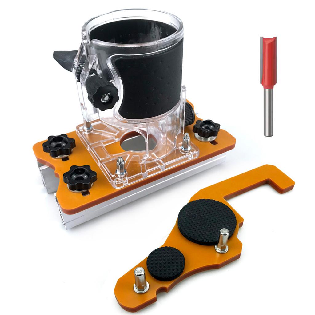 2 in 1 Invisible Fastener Slotting Bracket, Woodworking Routers Base, Mortising Jig, Wood Routers Tool