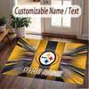 Custom Rug Pittsburgh Steelers Pattern Print Name Text Soft Non‑Slip Floor Carpet for Home Indoor Decoration
