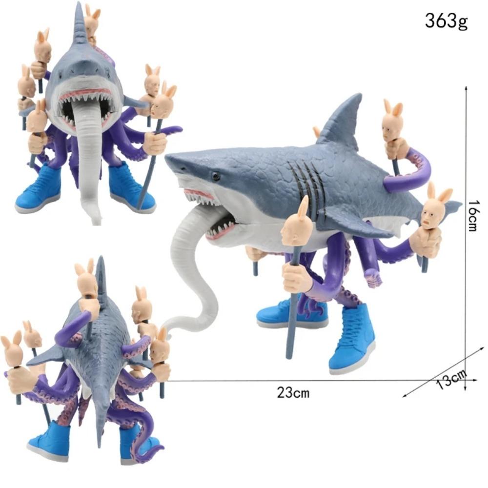 

Фігурки Гібридів Тварин і Людей Тунг Тунг Сахур Тралалеро Тралала Фентезі Декор для Столу Унікальна Скульптура Колекційні Подарунки сірий