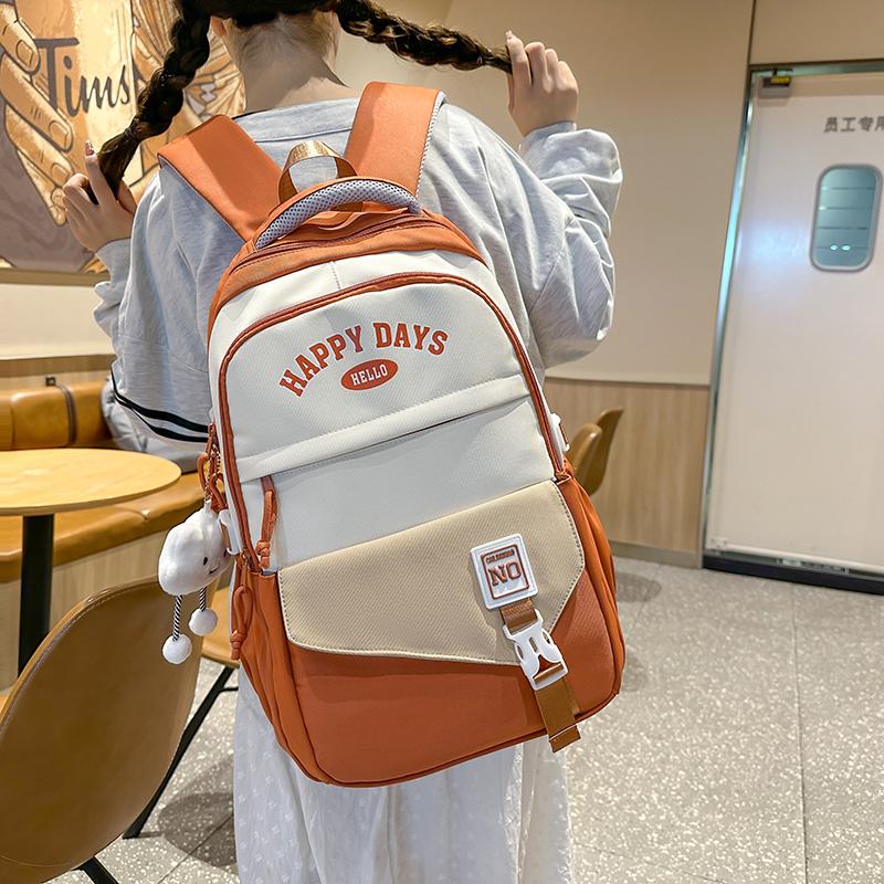 Rucsac pentru colegiu Geantă de școală pentru elevi de gimnaziu Rucsac de mare capacitate în contrast de culoare