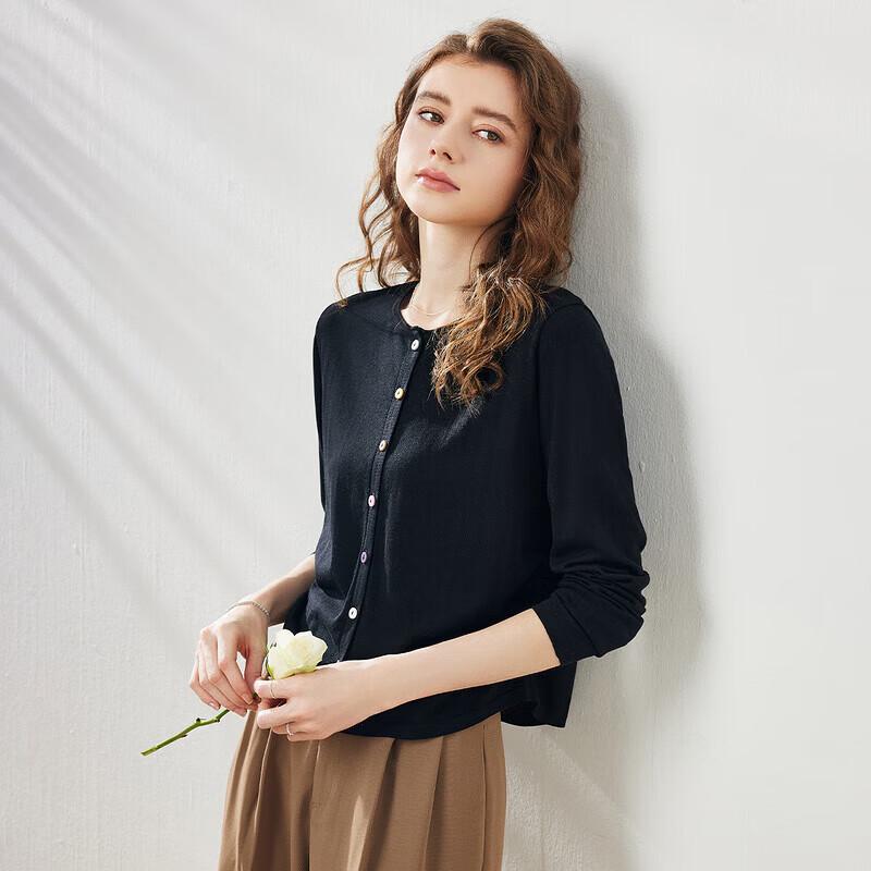 Women's Lyocell Tencel Knit Long Sleeve Thin Cardigan