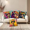 Adorable Animal-Print Pillows with Sunglasses and Headphones: Giraffe, Lion, and Leopard Designs! Sofa Cushion Cover