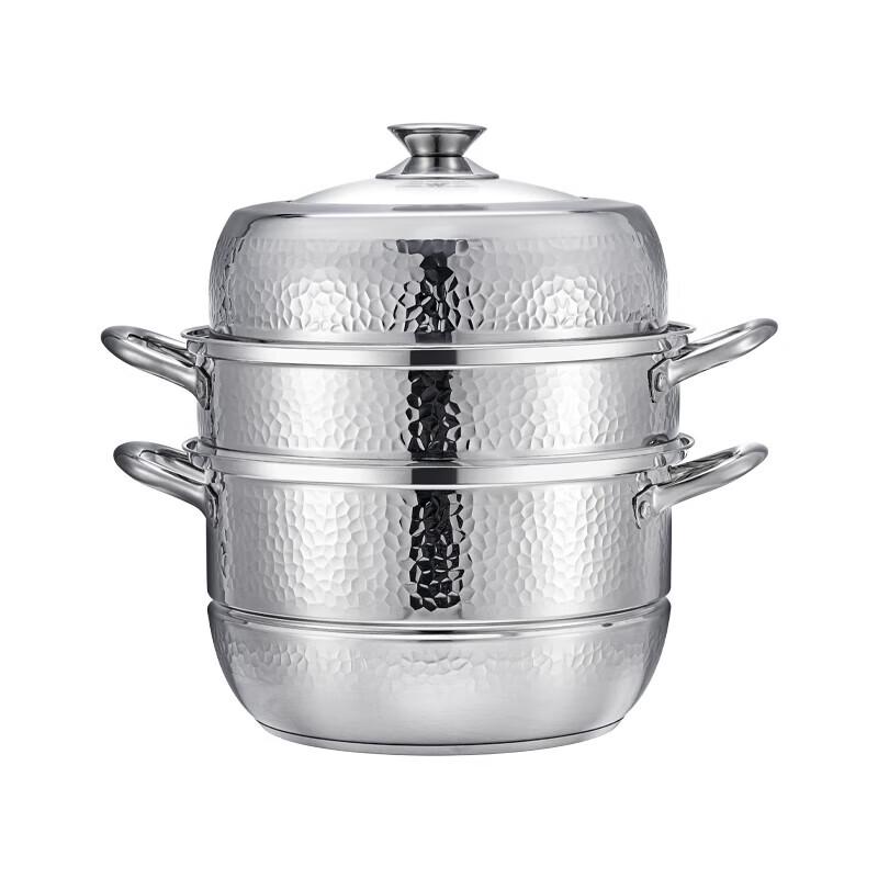 LUVHOO LH-ZG12 3-Layer 304 Stainless Steel Steamer Pot