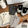 Pure Cotton Versatile Crew Socks Women Four Season Ins Trendy Korean Style AB Asymmetric Embroidered Heart Letters Sports Socks