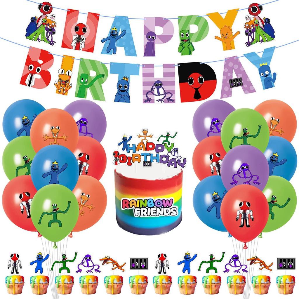 Rainbow Friends Roblox Party Supplies Banner Cake Topper Balloons Kids Birthday