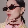 4pcs Retro Cat Eye Sunglasses Small Oval Sun Glasses Women Vintage Ladies Personalized Colorful Design Eyeglasses UV400