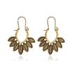 Vintage Boho Hollow Floral Hoop Earrings for Women Geometric Retro Earring Party Jewelry Gifts