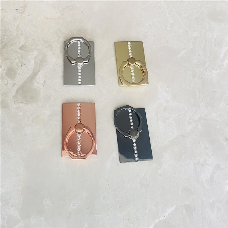 540° Drehbarer Luxus Metall Handyringhalter mit Diamanten Universal Klebe-Haftringständer für Handys Stilvoller Handygriff & Ständer