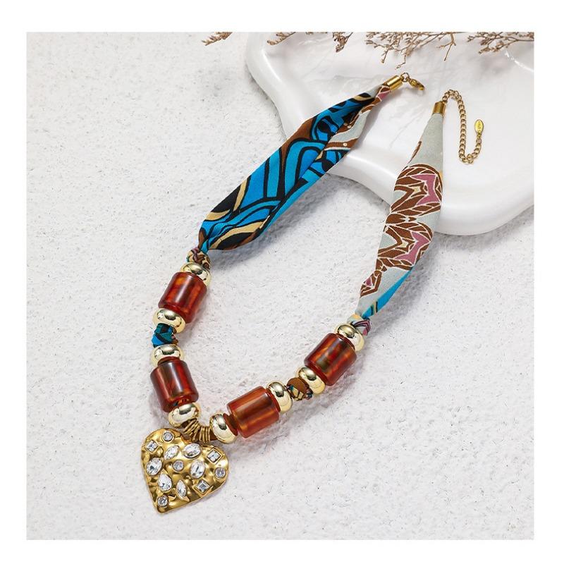 Women S Vintage Vacation Style Fabric Beaded Trendy Neck Scarf